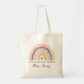 Tote Bag Enseignant Arc-en-ciel moderne (Devant)