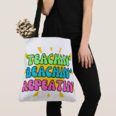 Tote Bag Enseignant', Beachin', Répétition' avec soleil (De près)