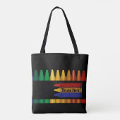 Tote Bag Enseignant Crayon Design (Dos)