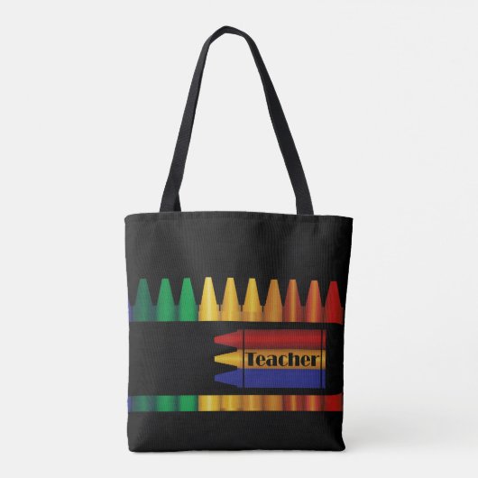 Tote Bag Enseignant Crayon Design (Dos)