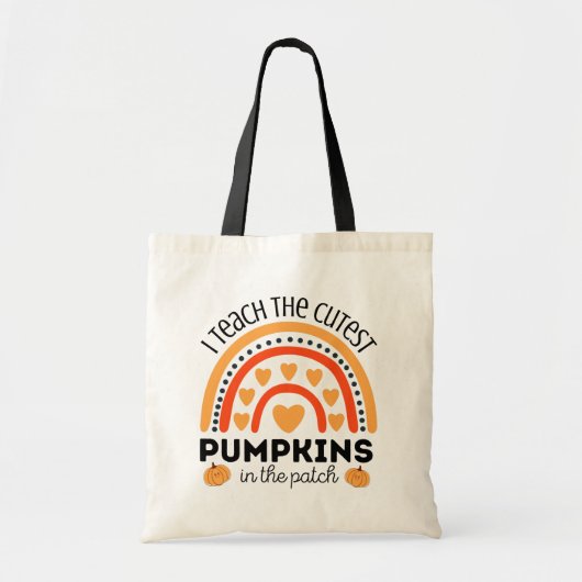 Tote Bag Enseignant cutest citrouille patch Halloween arc-e (Devant)
