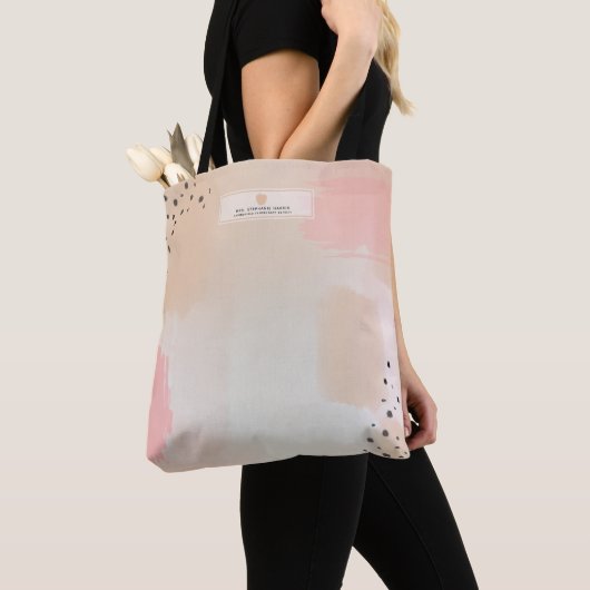 Tote Bag Enseignant de la pomme rose d'aquarelle Abstraite (De près)