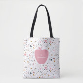 Tote Bag Enseignant de la pomme rose Terrazzo (Devant)