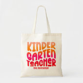 Tote Bag Enseignant de maternelle Rouge Orange Ombre (Devant)