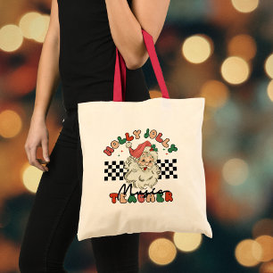 Tote Bag Enseignant de musique Holly Jolly Christmas Retro