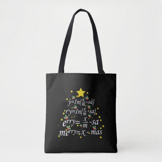 Tote Bag Enseignant de Noël - Arbre de l'enseignant de math (Devant)