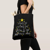 Tote Bag Enseignant de Noël - Arbre de l'enseignant de math (De près)