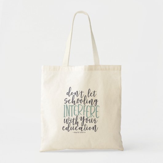 Tote Bag Enseignant, École à domicile, Citation de typograp (Devant)