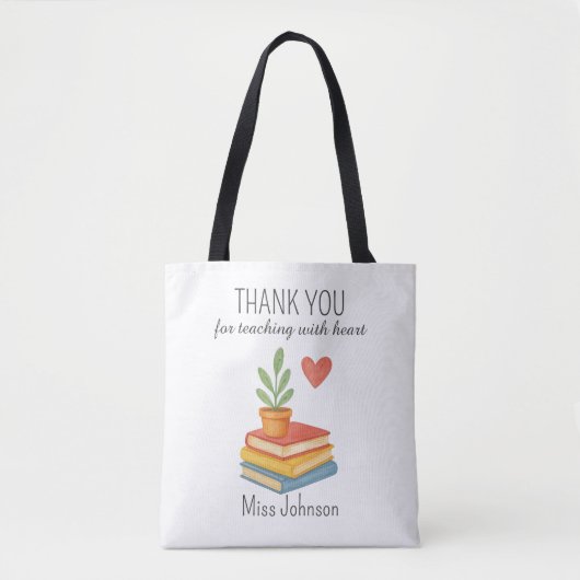 Tote Bag Enseignant Merci - Cadeau d'appréciation du coeur (Devant)