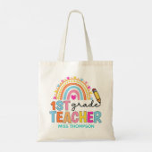 Tote Bag Enseignant moderne de 1ère année en arc-en-ciel pe (Dos)