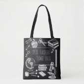 Tote Bag Enseignant noir inspirant de l'école élémentaire (Devant)