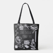 Tote Bag Enseignant noir inspirant de l'école élémentaire (Dos)