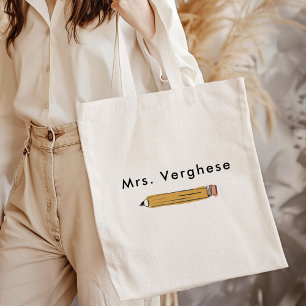 Tote Bag Enseignant personnalisé au crayon