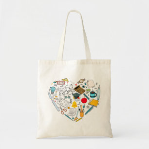 Tote Bag Enseignant Professeur Outil Coeur