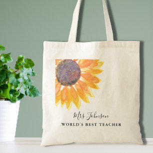 Tote Bag Enseignant Rustique de tournesol