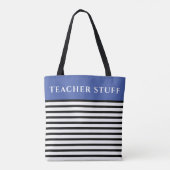 Tote Bag enseignant trucs bleu enseignant mode thème nautiq (Dos)