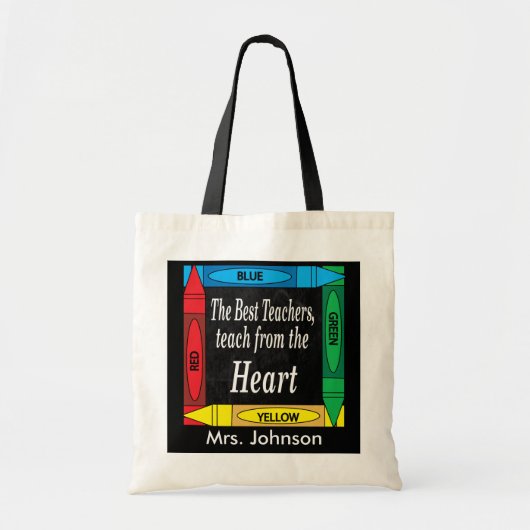 Tote Bag Enseignants Enseigner du Coeur - Personnaliser (Devant)