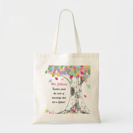 Tote Bag Enseignants Plante la graine de la connaissance Ar (Devant)
