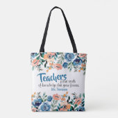 Tote Bag Enseignants Plantes Graines de connaissances Nom d (Dos)
