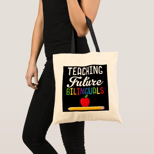 Tote Bag Enseignement futur Bilingue Espagnol Professeur (Devant (produit))