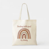 Tote Bag Enseigner Avec Coeur Arc-En-Ciel Appréciation de l (Dos)