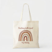 Tote Bag Enseigner Avec Coeur Arc-En-Ciel Appréciation de l (Devant)