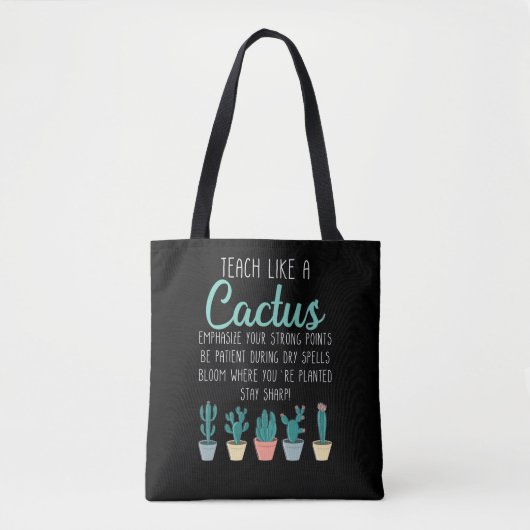 Tote Bag Enseigner Comme Un Enseignant De Cactus À L'École (Devant)