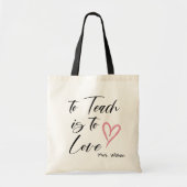 Tote Bag Enseigner Est Aimer Les Enseignants (Devant)