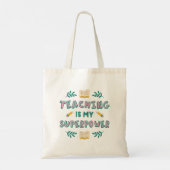 Tote Bag Enseigner est mon cadeau Superpower Superhero Ense (Dos)