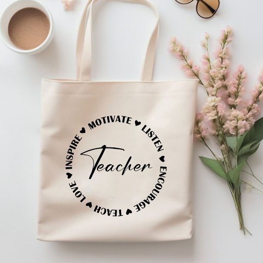 Tote Bag Enseigner l'amour Inspirer Écouter Encourager le c