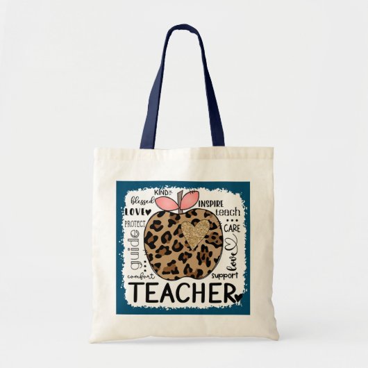 Tote Bag Enseigner l'amour Inspirer Empreinte de léopard Ap (Devant)