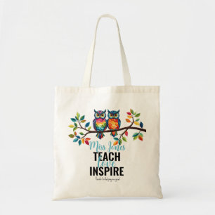 Tote Bag Enseigner l'amour inspirer hibou merci de m'aider 