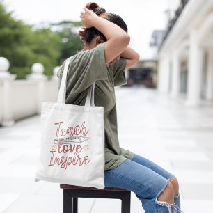 Tote Bag Enseigner l'amour Inspirer l'appréciation de l'ens