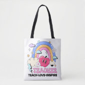 Tote Bag Enseigner l'amour Inspirer l'appréciation de l'ens (Devant)