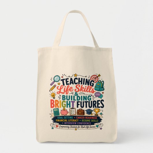 Tote Bag Enseigner les compétences de vie et construire des (Devant)