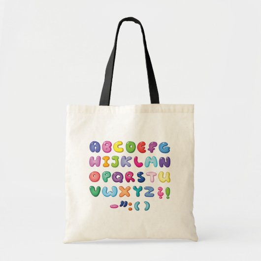Tote Bag Ensemble d'alphabet de bulle (Devant)