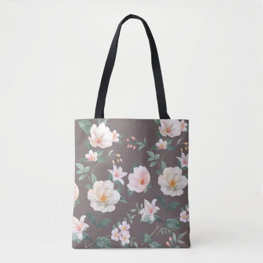 Tote Bag ensemble de haute qualité de fleurs d'aquarelles d (Devant)