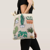 Tote Bag Ensemble de plantes de maison mignons dans des pot (De près)