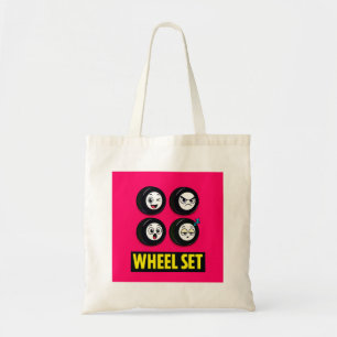 Tote Bag Ensemble de roues de skateboard minimal