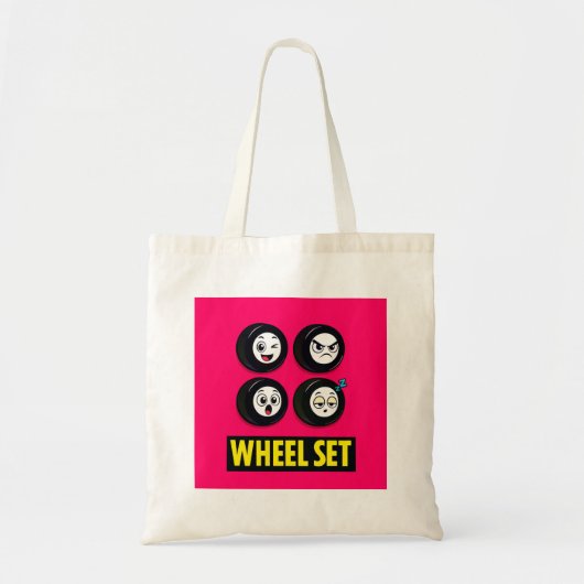 Tote Bag Ensemble de roues de skateboard minimal (Devant)
