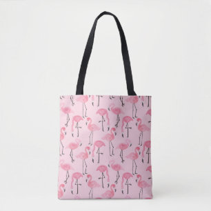 Tote Bag Ensemble flamingo rose, motif d'été tropical vin