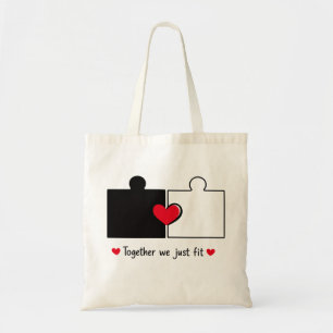 Tote Bag Ensemble Nous Formons Un Cœur De Puzzle Couple