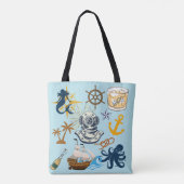 Tote Bag Enterrement de vie de garçon nautique (Dos)