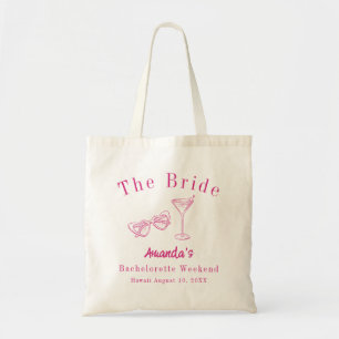 Tote Bag Enterrement de vie de jeune fille en rose sur la p
