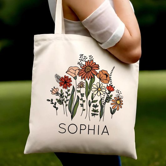 Tote Bag Enterrement de vie de jeune fille Fleur sauvage De