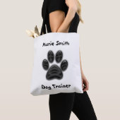 Tote Bag Entraîneur de chien Empreinte de patte noir Canine (De près)