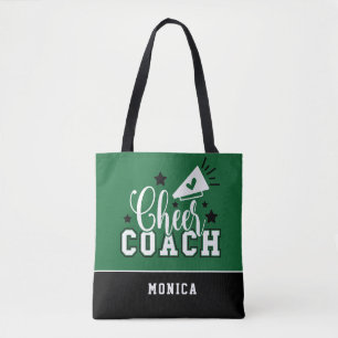 Tote Bag Entraîneur de joie personnalisé vert et noir