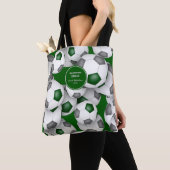 Tote Bag entraîneur pratique cadeaux vert gris balle de foo (De près)