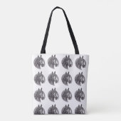 Tote Bag Entraîneur professionnel Cheval noir blanc équine (Dos)
