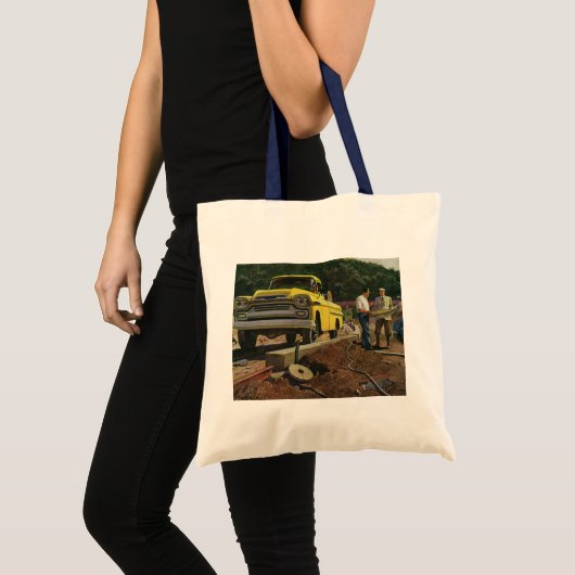 Tote Bag Entrepreneur vintage en construction d'architectes (Devant (produit))